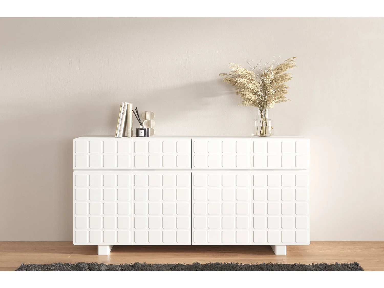 Komoda z frontami 3D Skandica CUBO LONG / biały / 169cm 3038853 - obrazek 1