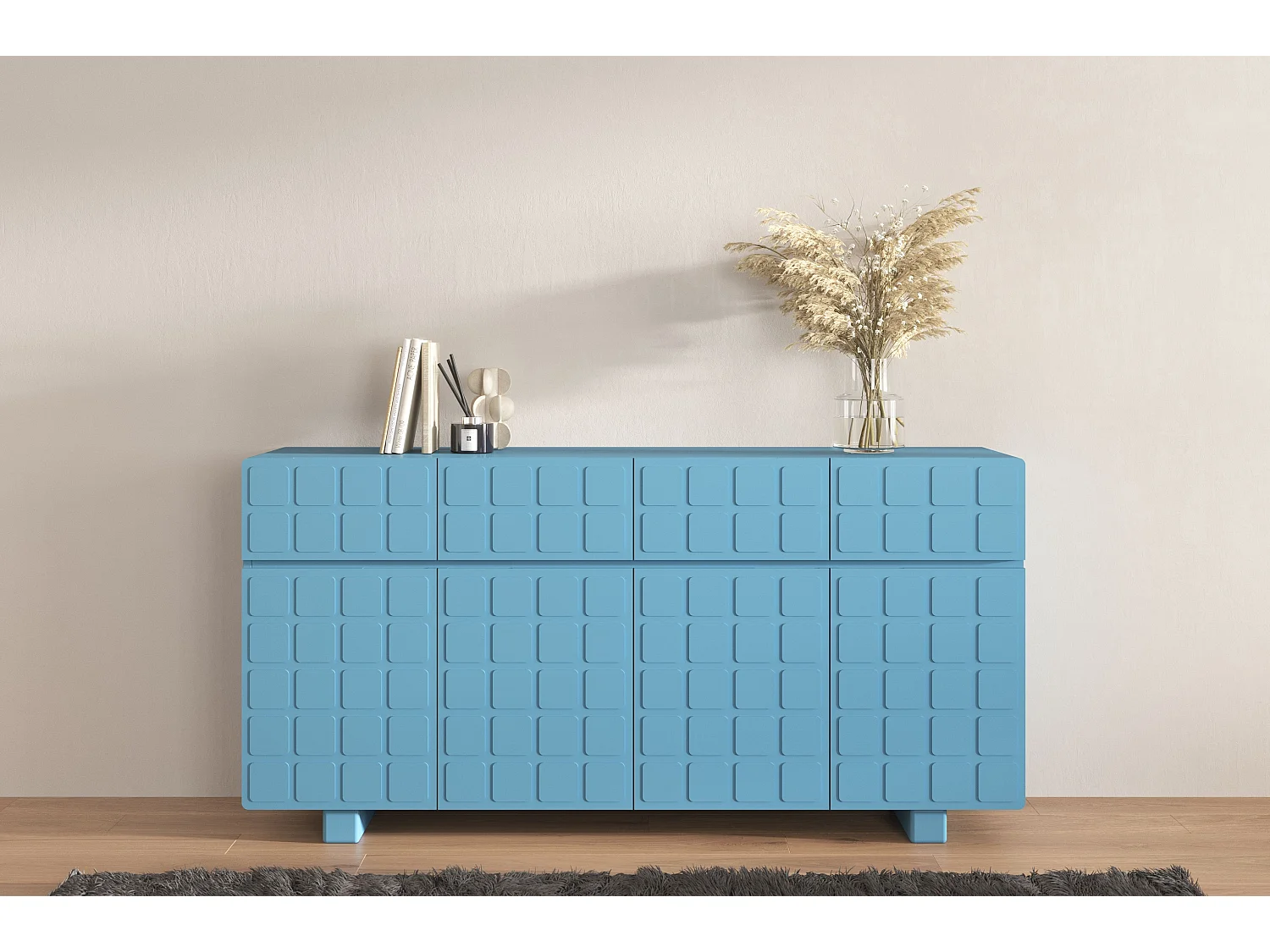 Komoda z frontami 3D Skandica CUBO LONG / niebieski / 169cm 3038858 - obrazek 1