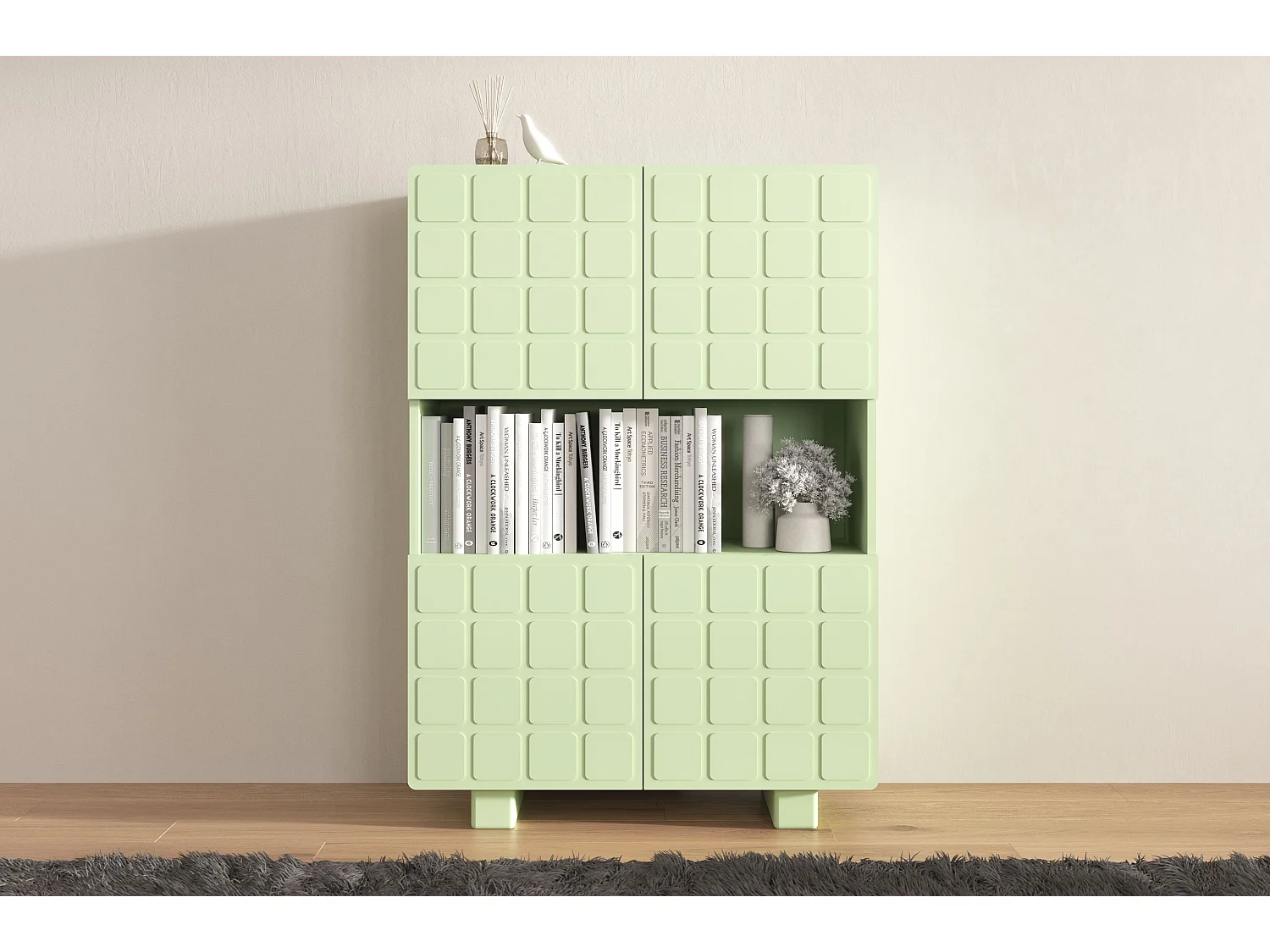 Komoda z frontami 3D Skandica CUBO HIGH / zielony / 85cm 3038860 - obrazek 1