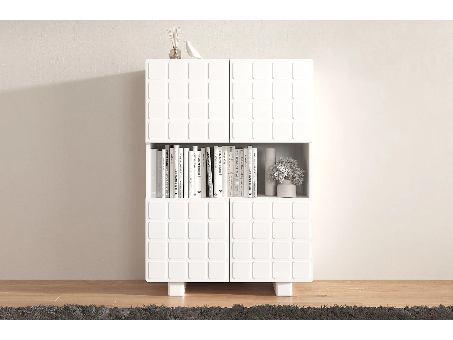 Komoda z frontami 3D Skandica CUBO HIGH / biały / 85cm 3038863 - obrazek 1
