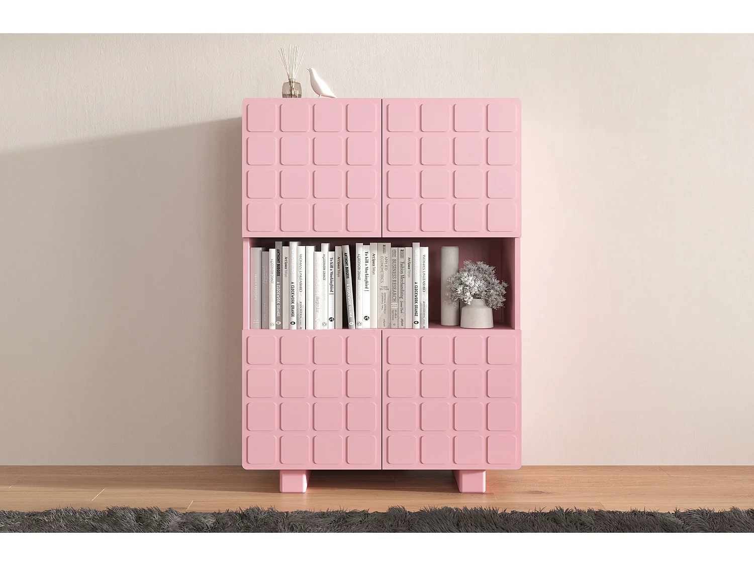 Komoda z frontami 3D Skandica CUBO HIGH / pudrowy róż / 85cm 3038864 - obrazek 1