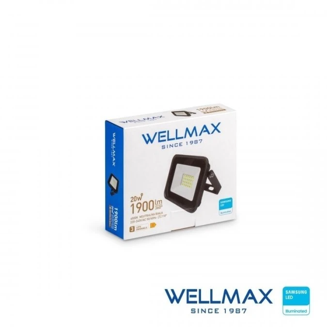 Naświetlacz LED 20W 95lm/W 1900lm IP65 Neutralna 4000K SAMSUNG / GOL1FLN020 - obrazek 1