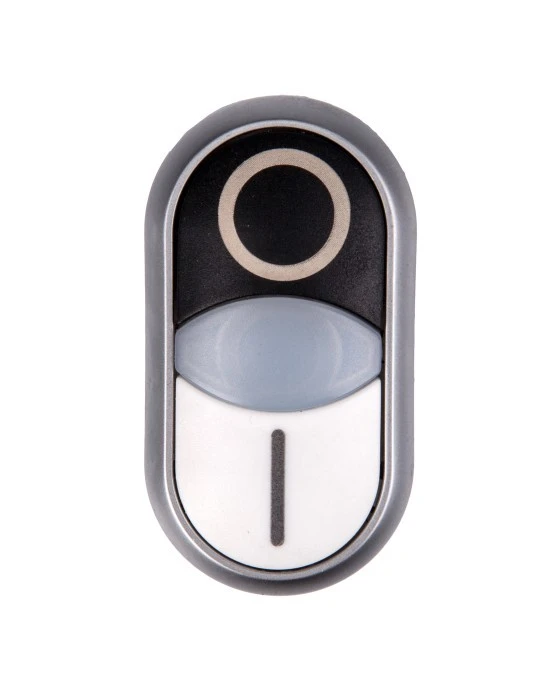 Napęd przycisku podwójny biało/czarny /O‑I/ z podświetleniem z samopowrotem M22‑DDL‑WS‑X1/X0 216706 - obrazek 1