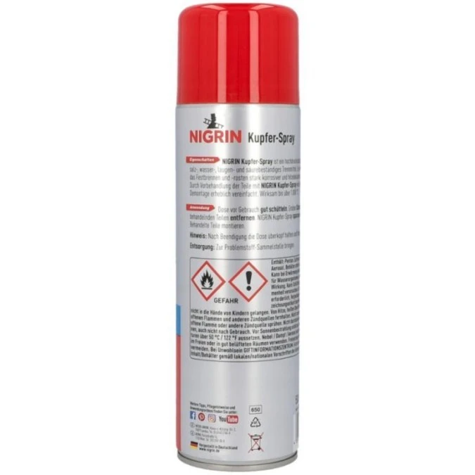 NIGRIN Preparat, smar miedziany w sprayu 500ml - obrazek 2