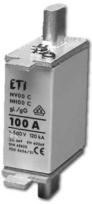 Wkładka topikowa przemysłowa zwłoczna NH000/WT-00C gG 100A/500V 004111438 - obrazek 1