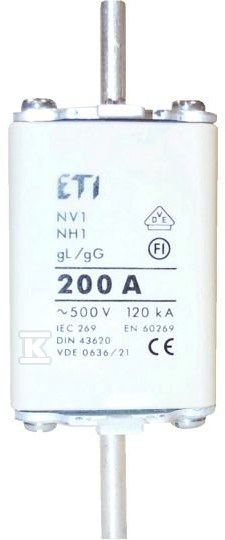 Wkładka topikowa przemysłowa zwłoczna NH1/WT-1 gG 200A/500V 004113248 - obrazek 1