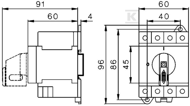 Rozłącznik PV - DC - 4 biegunowy LS32 SMA A4 004660065 - obrazek 2