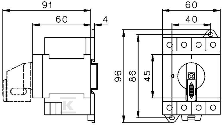 Rozłącznik PV - DC - 4 biegunowy LS32 SMA A4+2 004660066 - obrazek 2