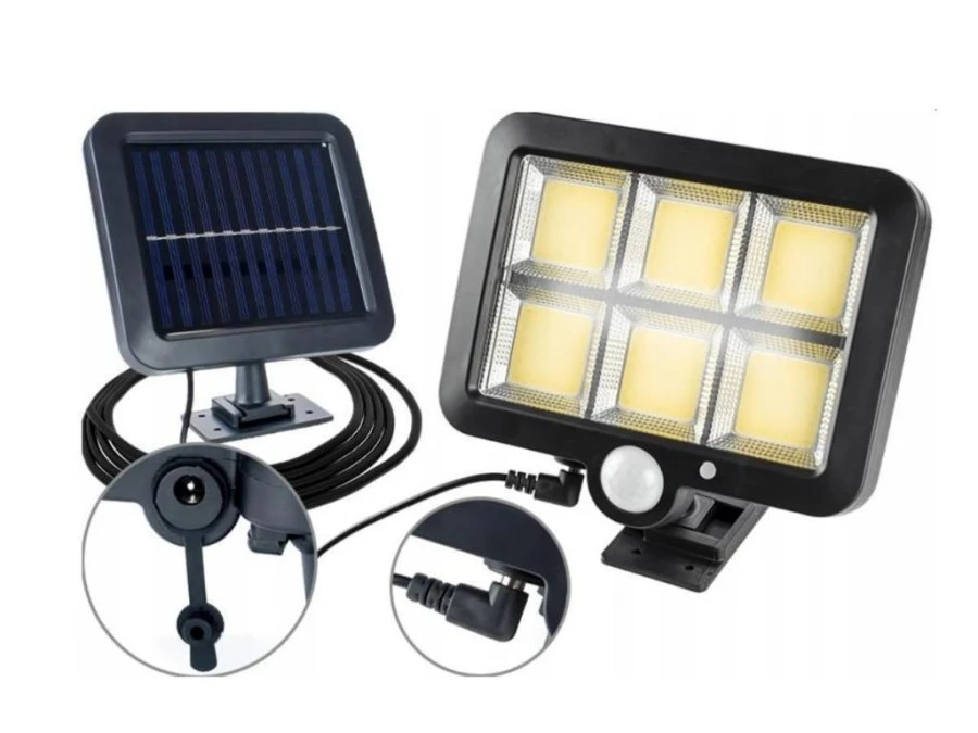 Naświetlacz Solarny LED 260lm z Czujnikiem ruchu PIR IP65 6000K - obrazek 1