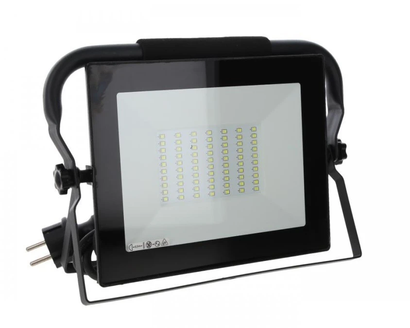 Naświetlacz LED SMD KASTEL 50W 6000K 4500LM IP65 Czarny 1,5M przenośny - obrazek 3