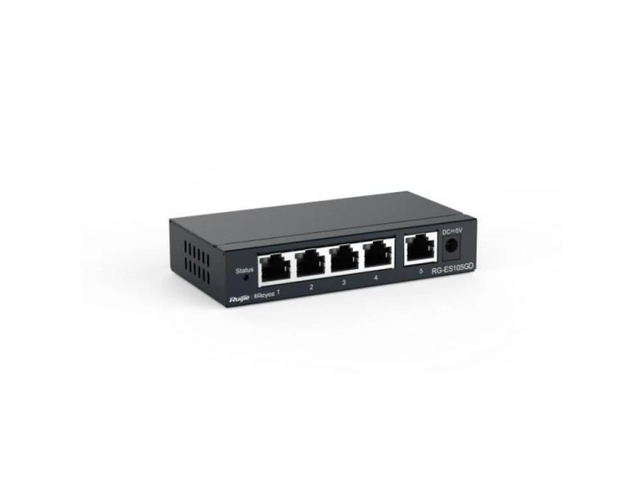 Niezarządzalny Switch Reyee 5 portów 100Mbps Metalowa Obudowa Desktop