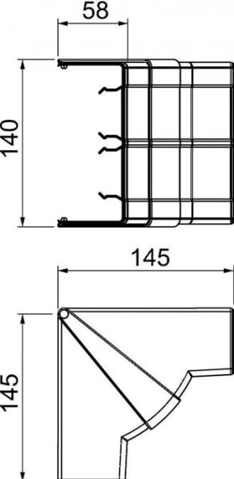 Naroże wewnętrzne ruchome RAPID 45‑2 140x145x145 GK‑IH53130LGR jasnoszare 6113252 - obrazek 2