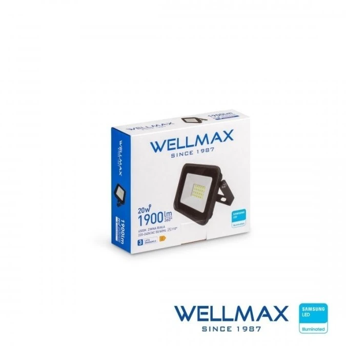 Naświetlacz LED 20W 95lm/W 1900lm IP65 Zimna 6500K SAMSUNG / GOL1FLZ020 - obrazek 1
