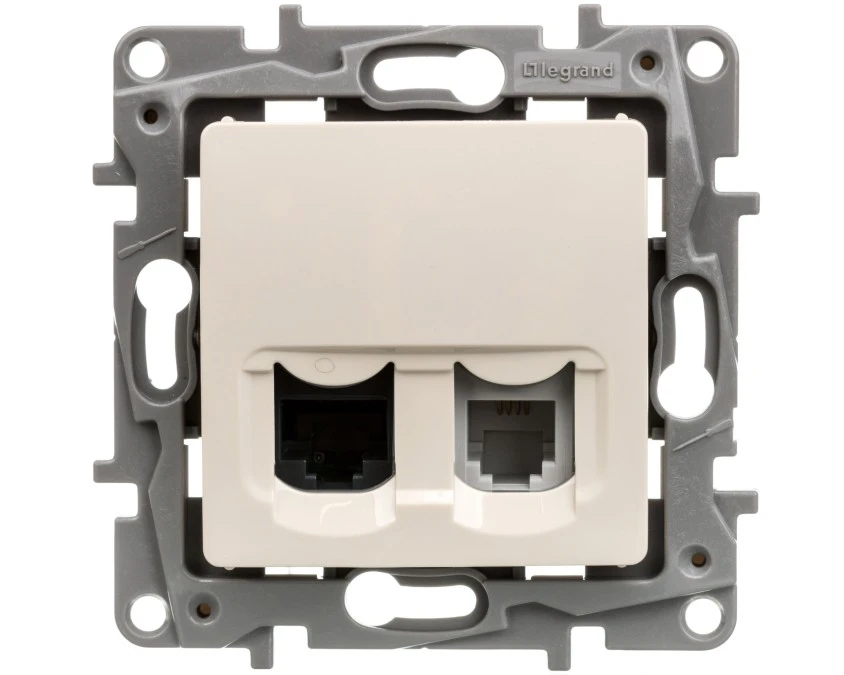 NILOE Gniazdo teleinformatyczne RJ11+ RJ45 kat.5 UTP kremowe 764670