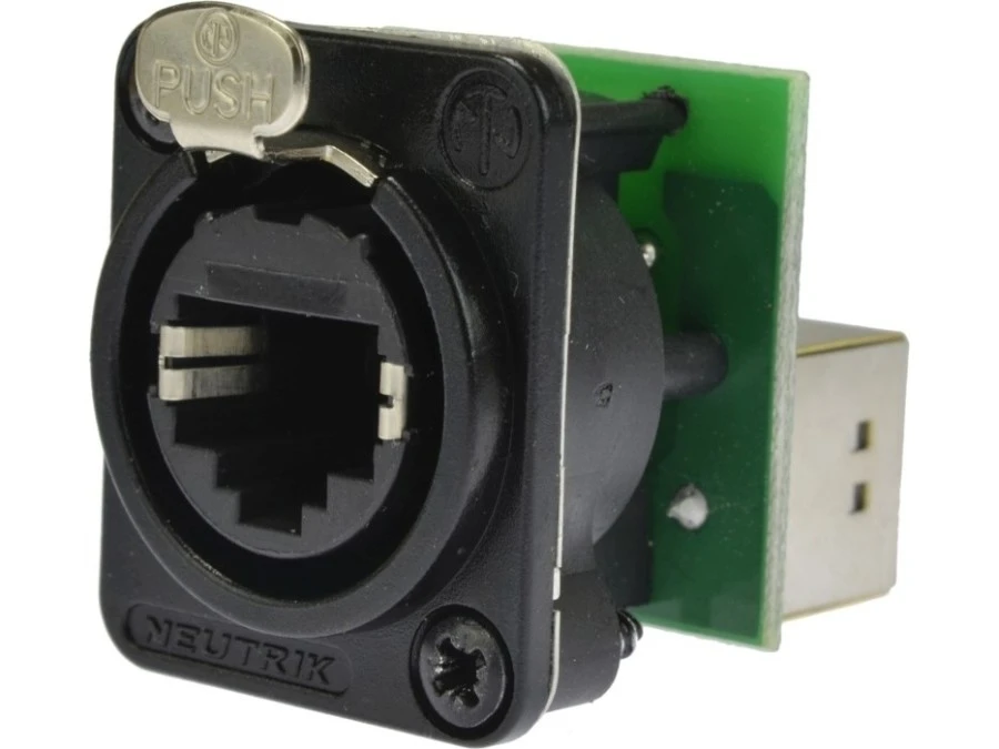 NEUTRIK Gniazdo tablicowe panelowe RJ45 8P8C kat.5e Łącznik sieciowy NE8FDP‑B - obrazek 1