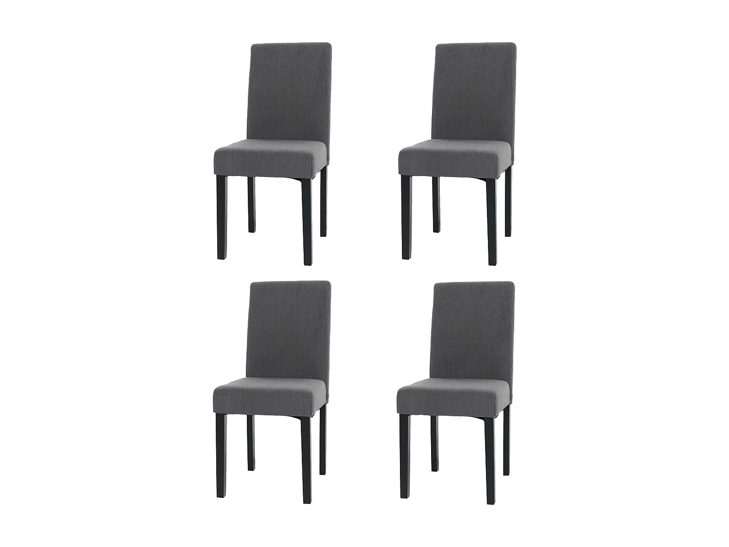 Krzesło do jadalni Littau Cord (zestaw 4 sztuk), ciemnoszary, ciemne nogi 3583101 - obrazek 1