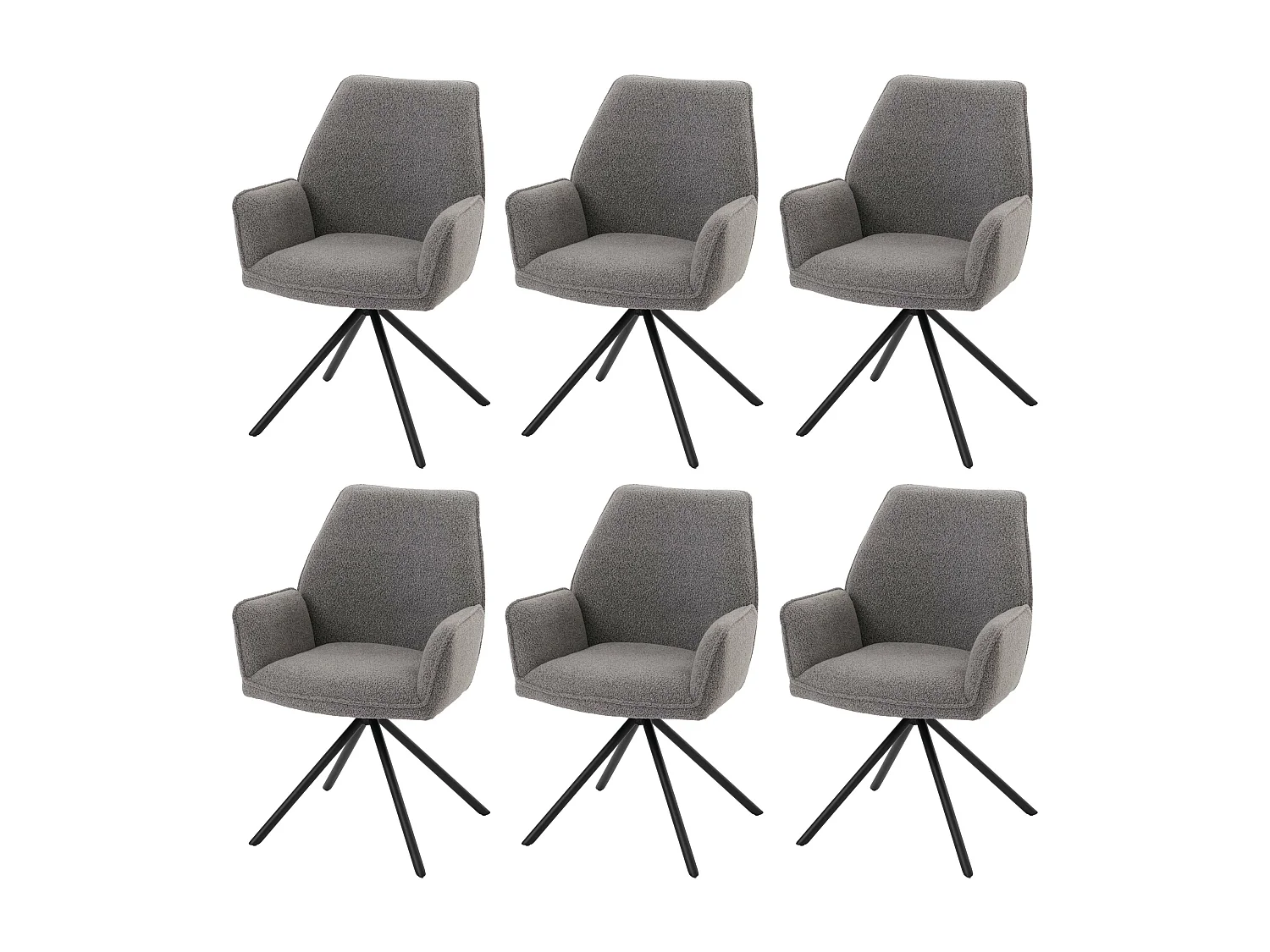 Krzesło do jadalni MCW-G67 Bouclé (zestaw 6 sztuk), jasnoszary 3599687 - obrazek 1