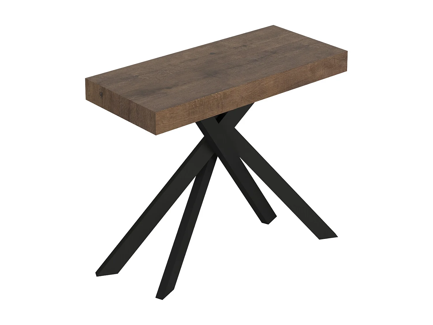 Rozkładany stół konsolowy 90×40/196 cm Saki Small orzech nogi antracyt 3679687