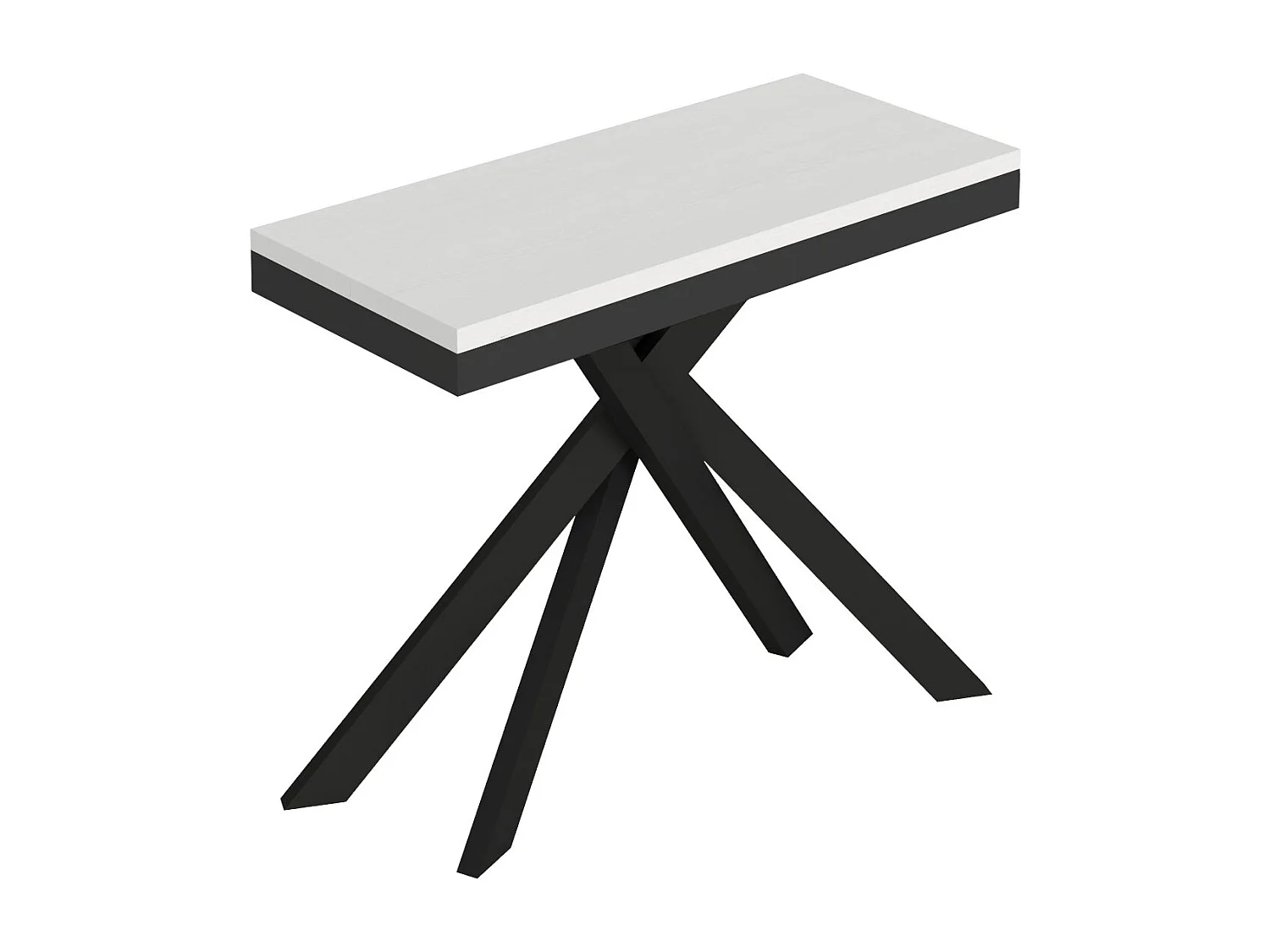 Stół konsolowy Saki Small Evolution rozkładany 90×40/196 cm, rama biały jesion antracyt 3679710