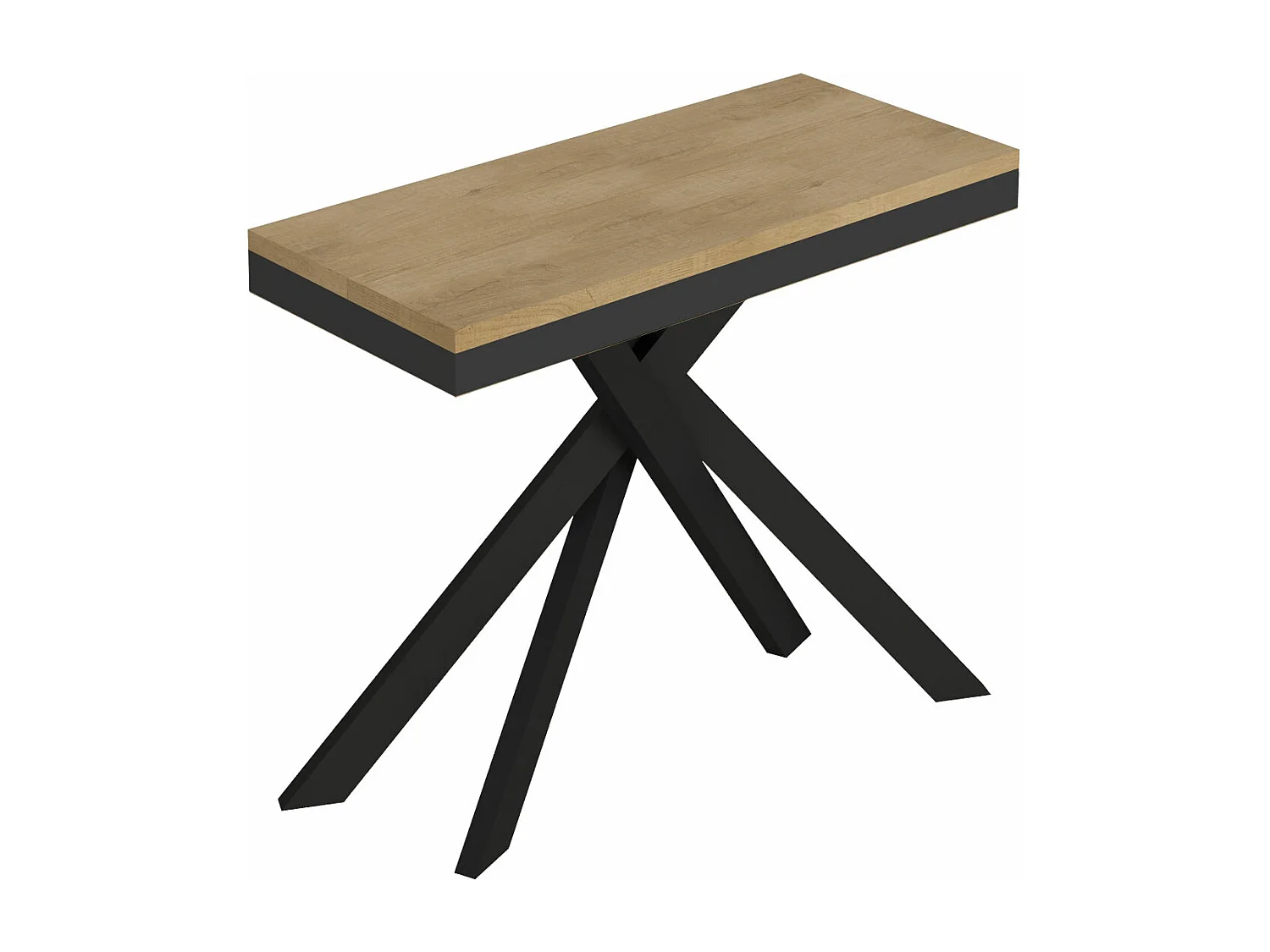 Rozkładany stół konsolowy Saki Small Evolution 90×40/196 cm rama dąb naturalny antracyt 3679714