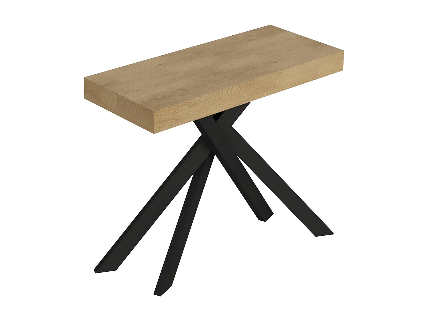 Stół konsolowy Saki Small rozkładany 90x40/196 cm dąb naturalny z nogami w kolorze antracytowym 3679715 - obrazek 1