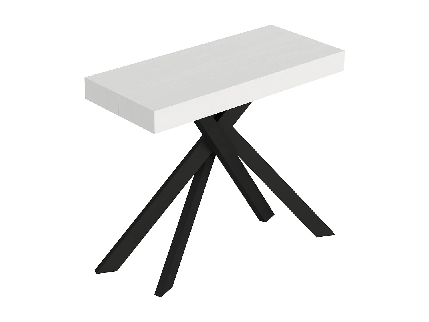 Rozkładany stół konsolowy 90x40/196 cm Saki Small biały jesion nogi antracyt 3679741 - obrazek 1