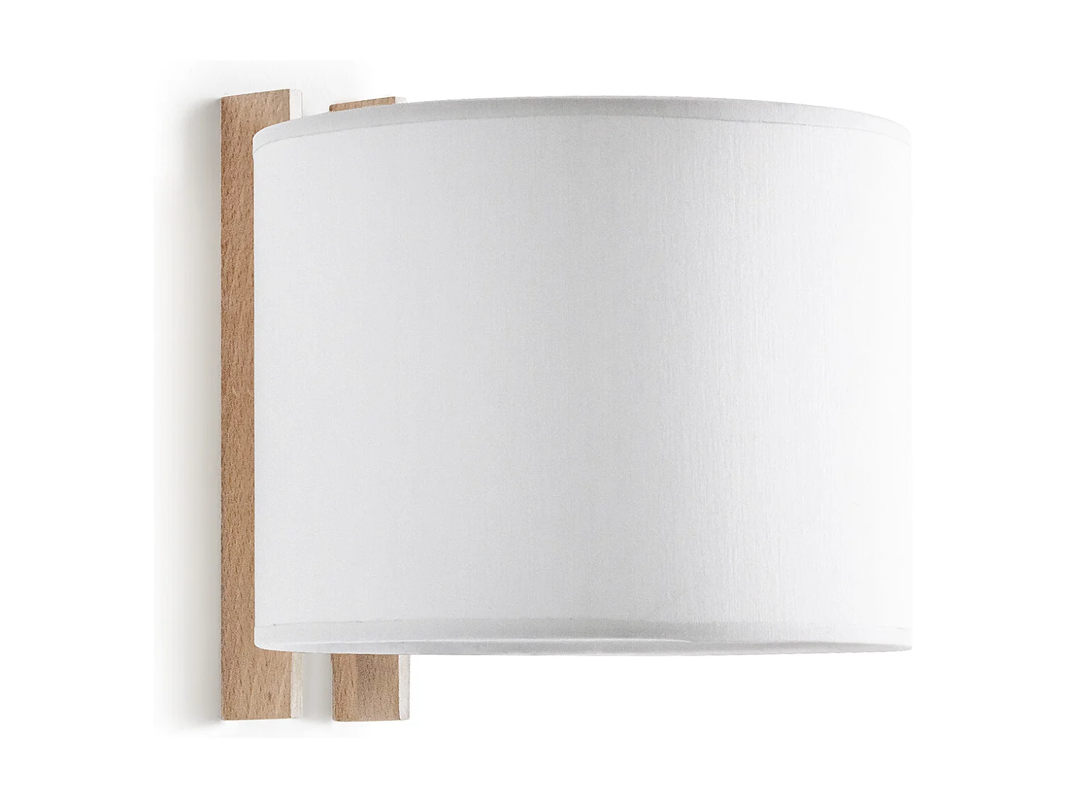 KOMPAKTOWY nowoczesny kinkiet w drewnie - D. 20 cm - E27 40W - ø45 - ip20 - drewno i bia?a bawe?na 3715064 - obrazek 1