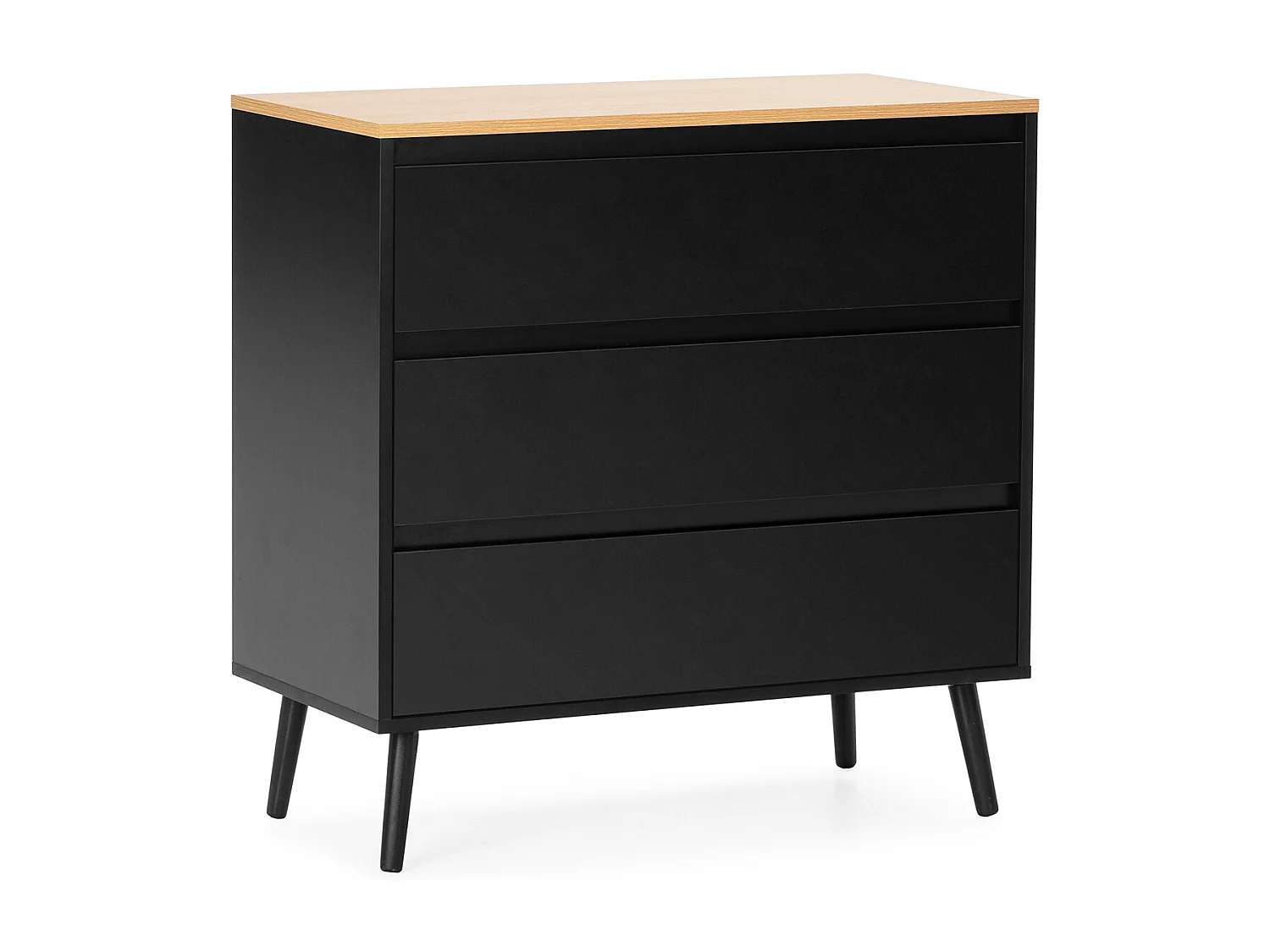 Komoda kolumnowa Desi 3 szuflady kolor Czarny 3747818 - obrazek 1