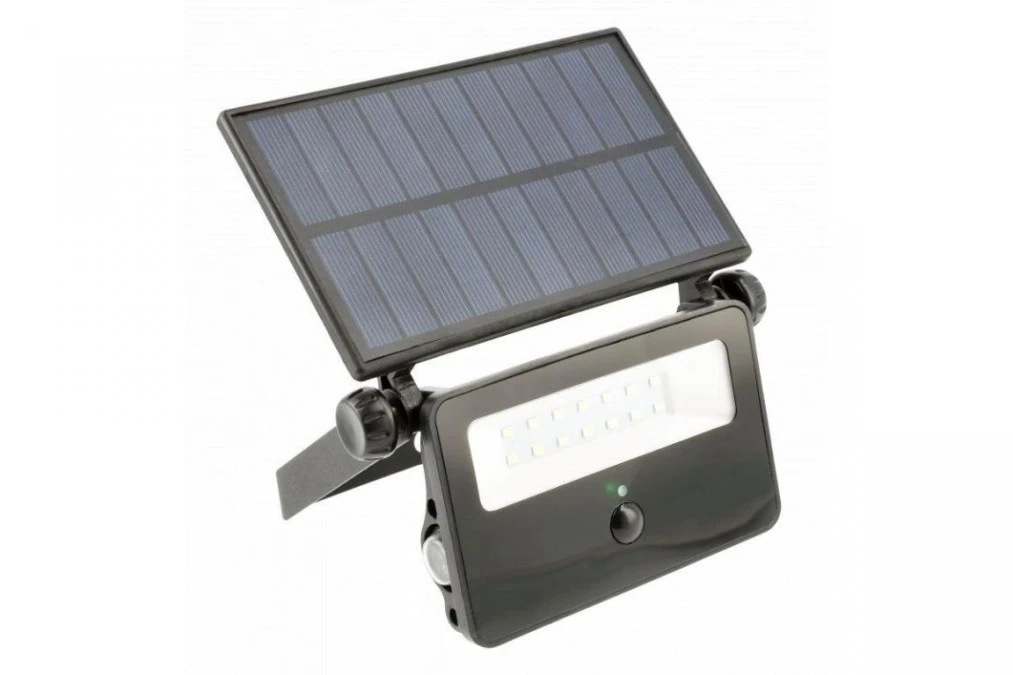 Naświetlacz LED solarny LUMOS z czujnikiem ruchu 10W 850lm 6400K IP65 120st. 3y LD‑LUMOS10W‑64 - obrazek 1