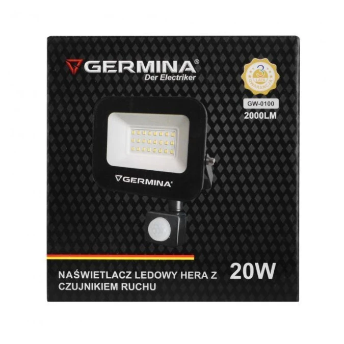 Naświetlacz ledowy Hera 20W z czujnikiem ruchu GW‑0100 - obrazek 2