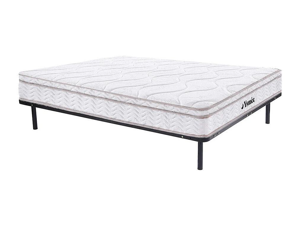 Komplet stelaż z listewkami + materac na sprężynach 3 strefy i pamięć kształtu ciała WOLKENLOS marki YSMÉE - 160 x 200 cm 81743 - obrazek 1