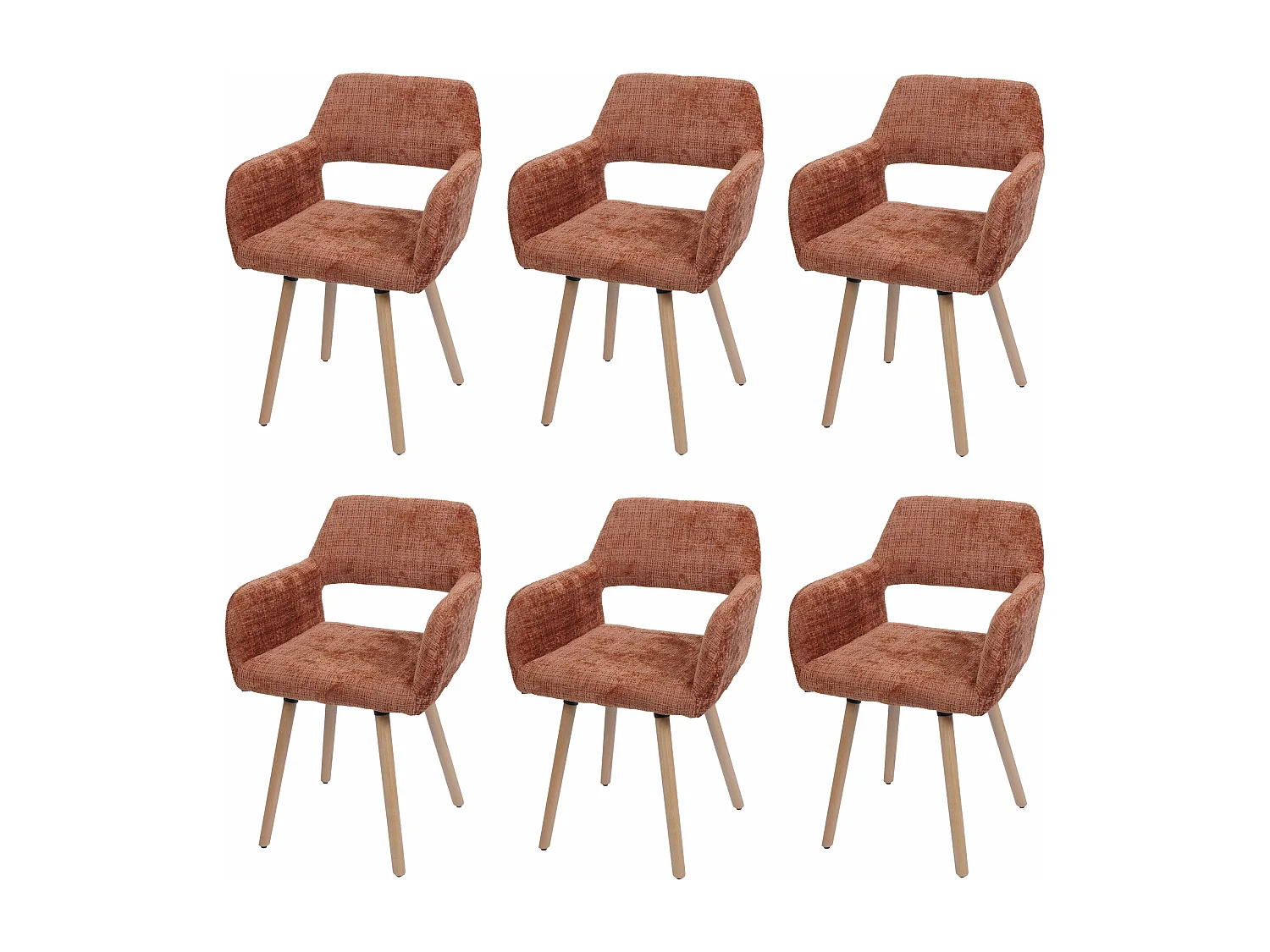 Krzesło do jadalni MCW-A50 II (zestaw 6 sztuk), terakota 3870053 - obrazek 1