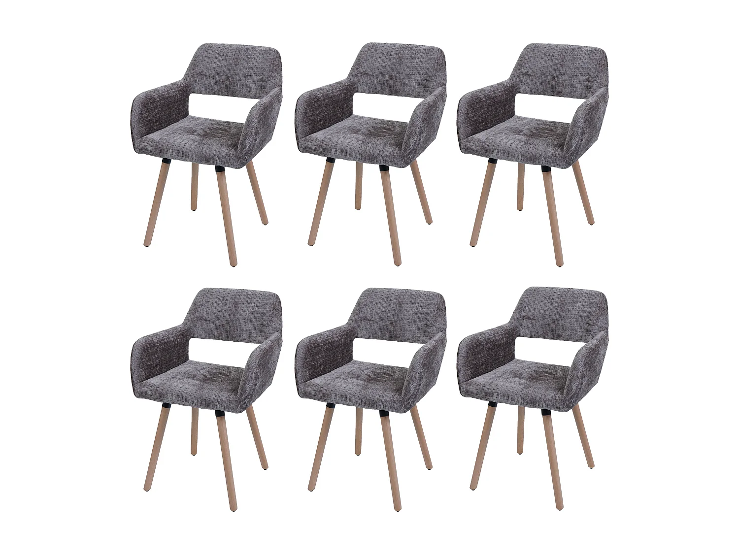Krzesło do jadalni MCW-A50 II (zestaw 6 sztuk), brązowe 3870056 - obrazek 1