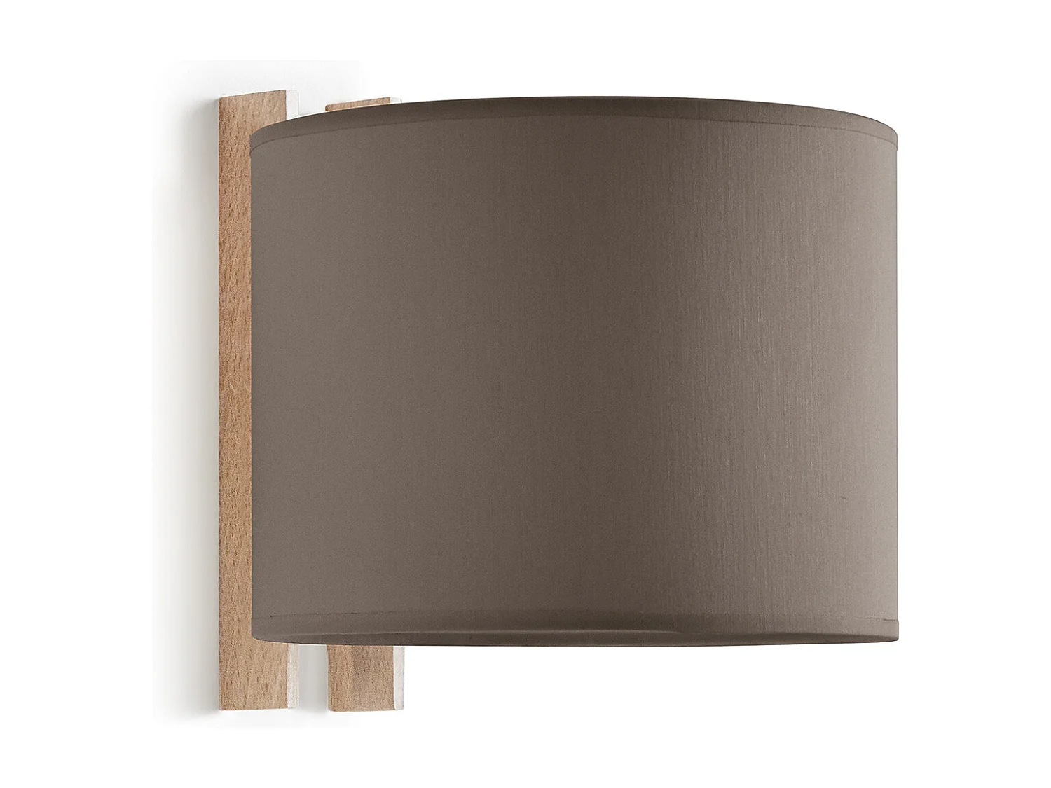 KOMPAKTOWY nowoczesny kinkiet w drewnie – D. 20 cm – E27 40W – ø45 – ip20 – drewno i be?owa bawe?na 3715147