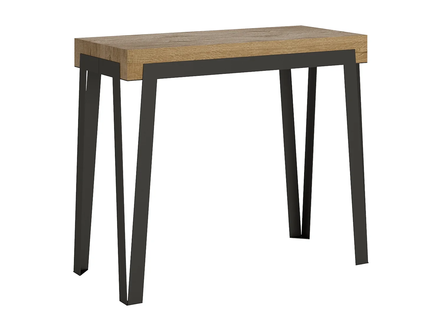 Konsola rozkładana 90x40/196 cm Rio Mały Dąb Premium Natura Struktura Antracyt 768021 - obrazek 1