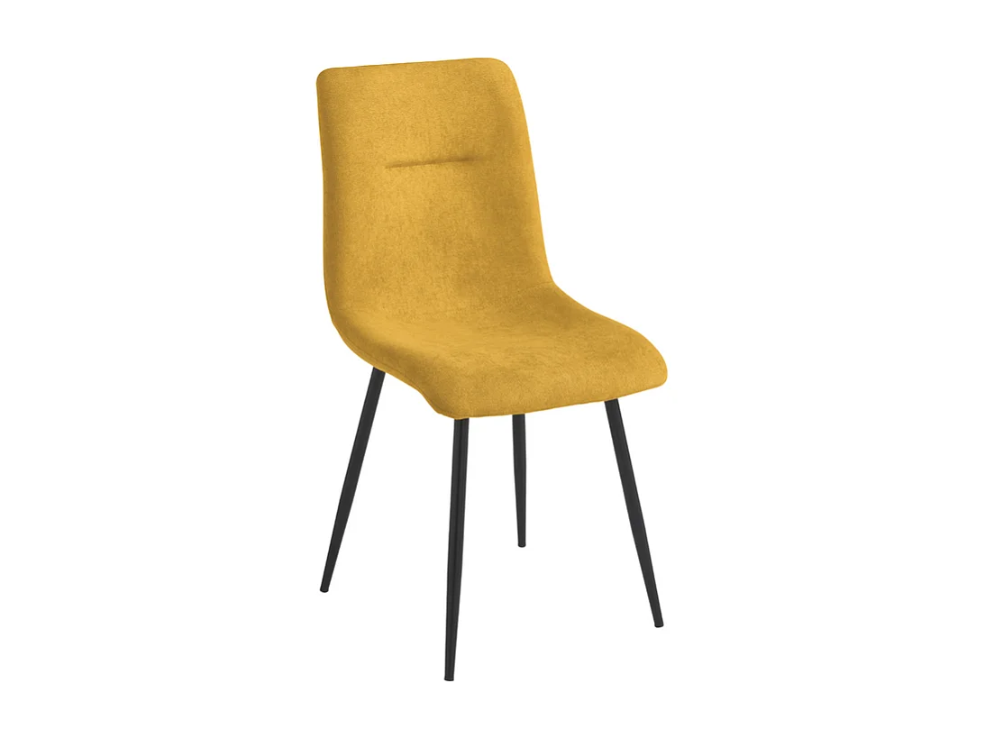 Komplet 2 żółtych krzeseł „Nymara” z czarnym stelażem cm 45×59 90h 3923289