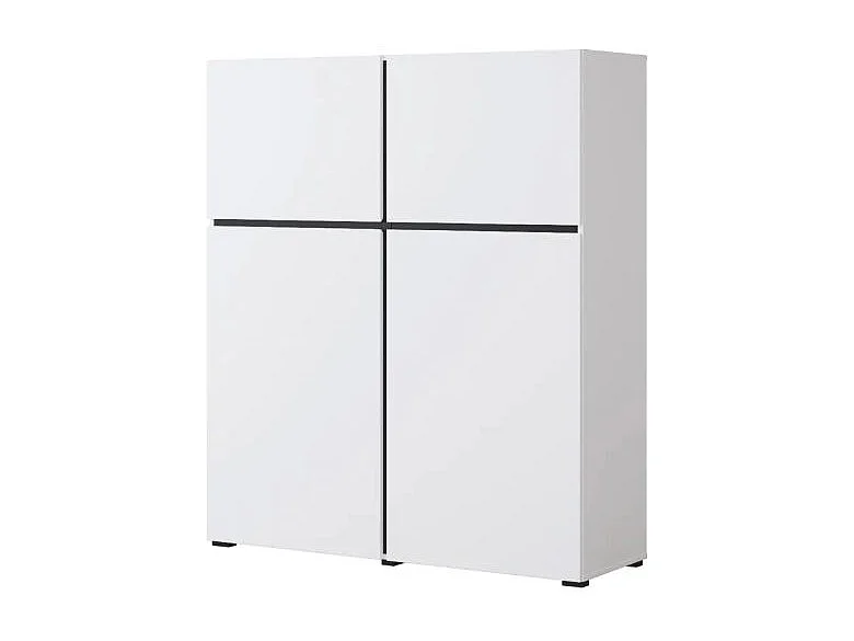 Komoda wysoka CROSS 4D 119cm biała/czarna 3733134 - obrazek 1