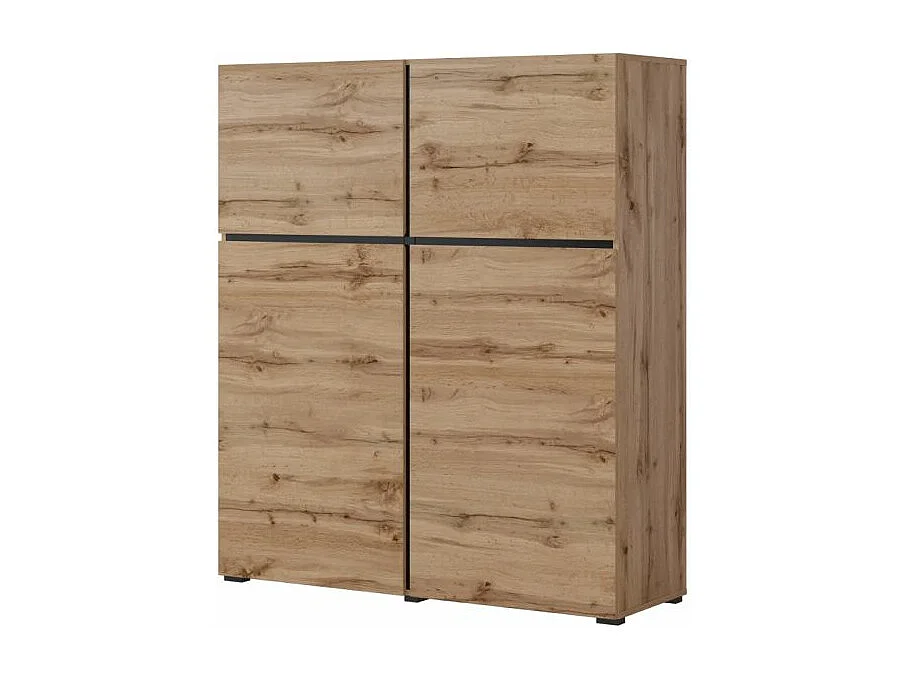Komoda wysoka CROSS 4D 119cm dąb wotan/czarna 3733130 - obrazek 1