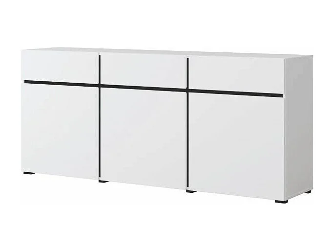 Komoda CROSS 3D3S 180cm biała/czarna 3733113 - obrazek 1