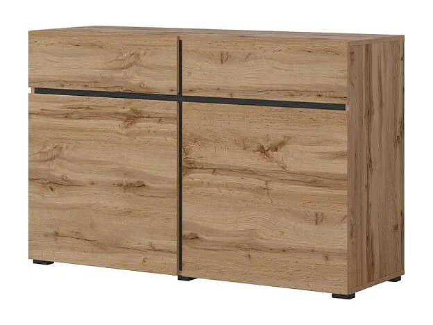 Komoda CROSS 2D2S 119cm dąb wotan/czarna 3757481 - obrazek 1
