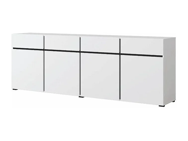 Komoda CROSS 4D4S 230cm biała/czarna 3733124 - obrazek 1
