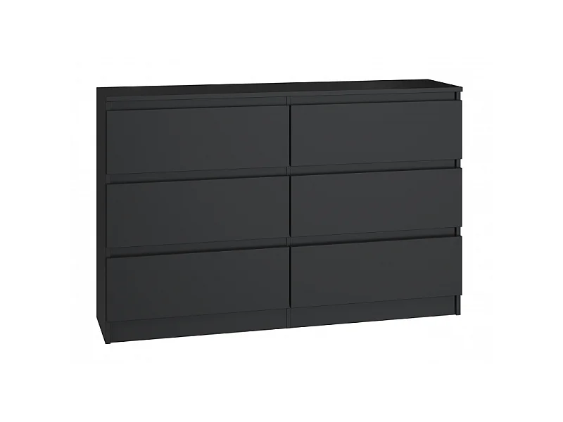 Komoda Malwa M6/120 | Czarny | 120x30x75 cm | Nowoczesna 6 Szuflad 4031891 - obrazek 1