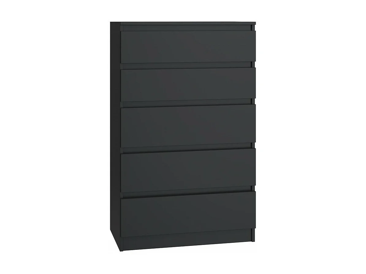 Komoda Malwa M5 | Czarna | 70x40x109,5 cm | Komoda z 5 Szufladami 4031897 - obrazek 1