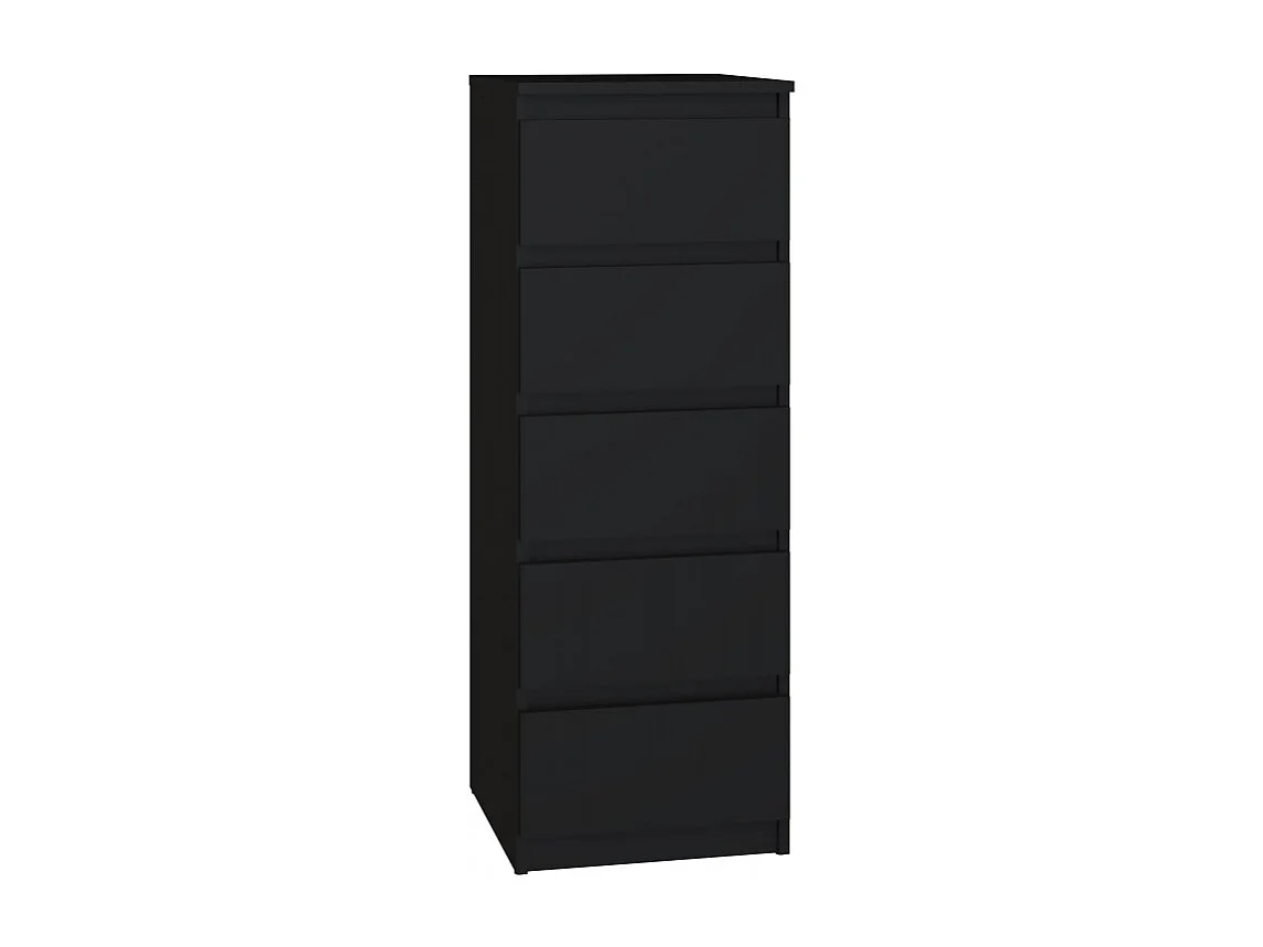 Komoda Malwa W5 | Czarna | 40x45x111 cm | Komoda z 5 Szufladami 4031903 - obrazek 1