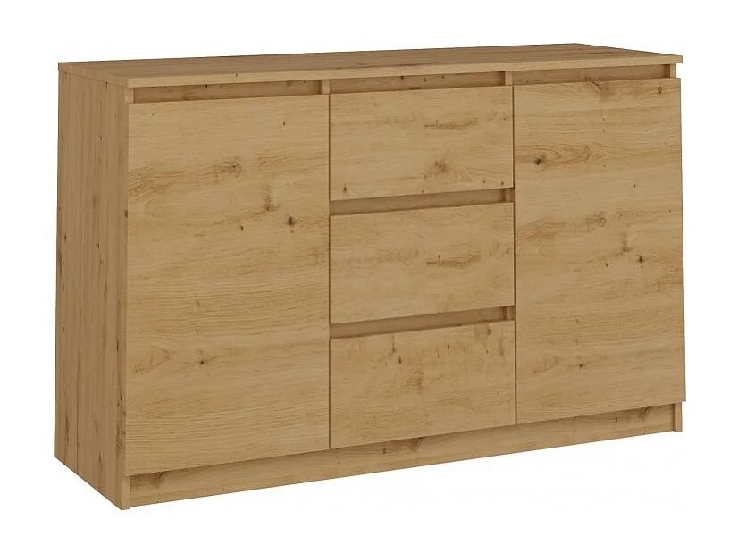 Komoda Malwa 2D3S | Dąb Artisan |120x40x75 cm | 2 Drzwi 3 Szuflady 4044410 - obrazek 1