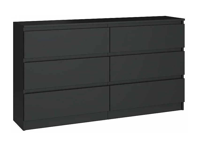 Komoda Malwa M6/140 | Czarna| 138x40x75 cm | 6 Szuflad 4044418 - obrazek 1