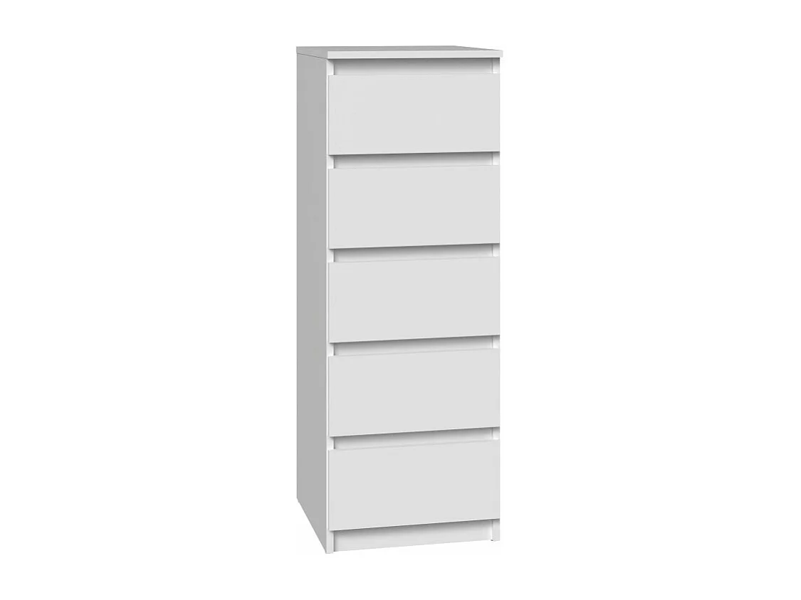 Komoda Malwa W5 | Biała | 40x45x111 cm | Komoda z 5 Szufladami 4044427 - obrazek 1