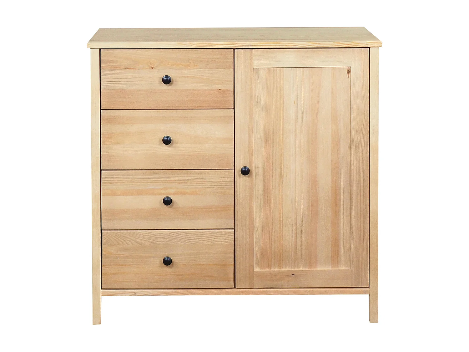 Komoda drewniana 94 x 98 cm Prestige VI, 4 szuflady 1 drzwi, kolor dębowy 4048086 - obrazek 1