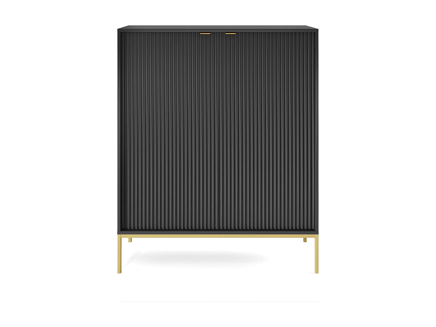 Komoda: 2 drzwi, czarna, złota, 104 x 125 x 39 cm, złote uchwyty 4065749