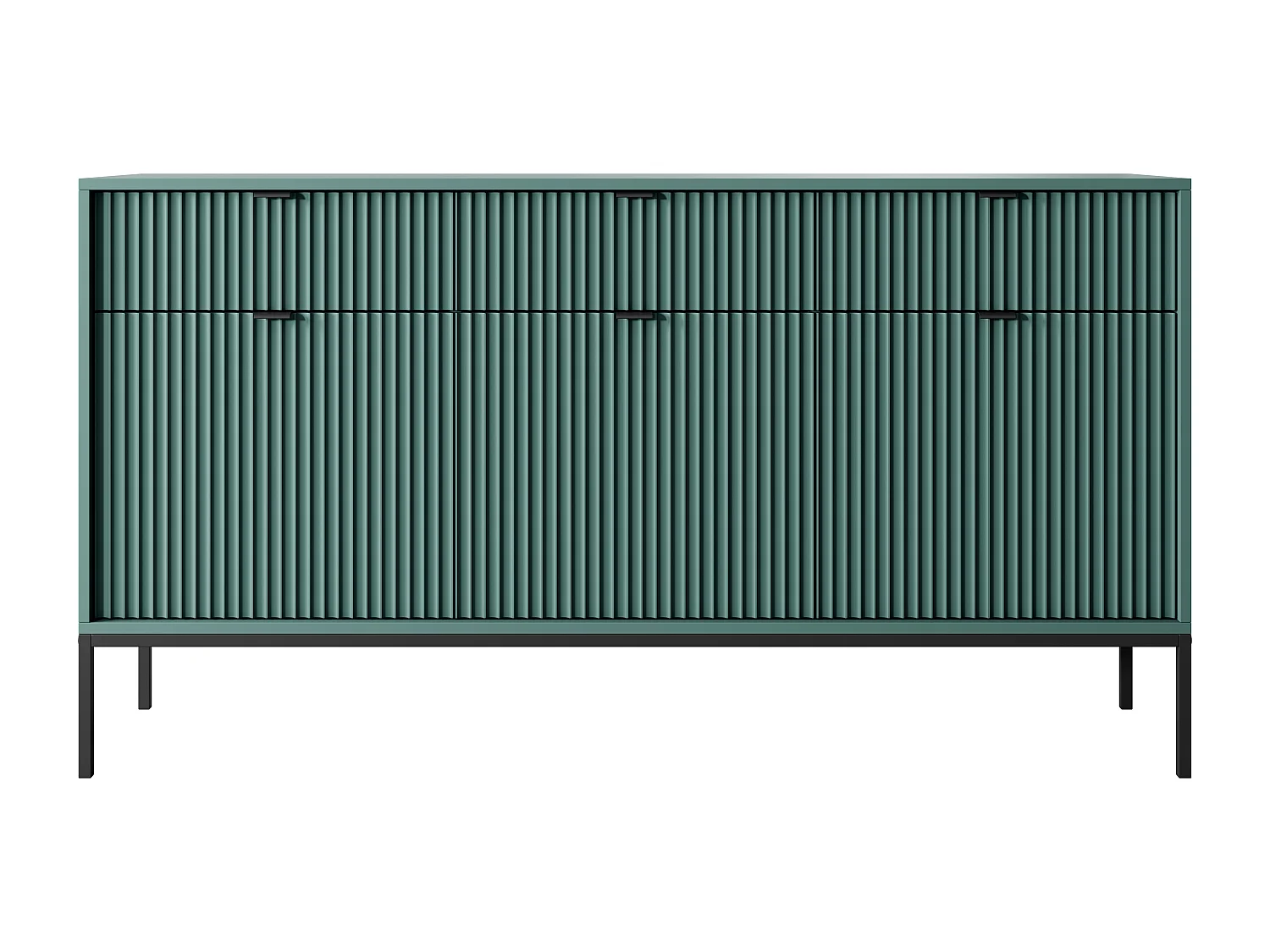 Komoda: 3 szuflady, 3 drzwi, Labrador, czarna, 154 x 83 x 39 cm, czarne uchwyty 4065796 - obrazek 1